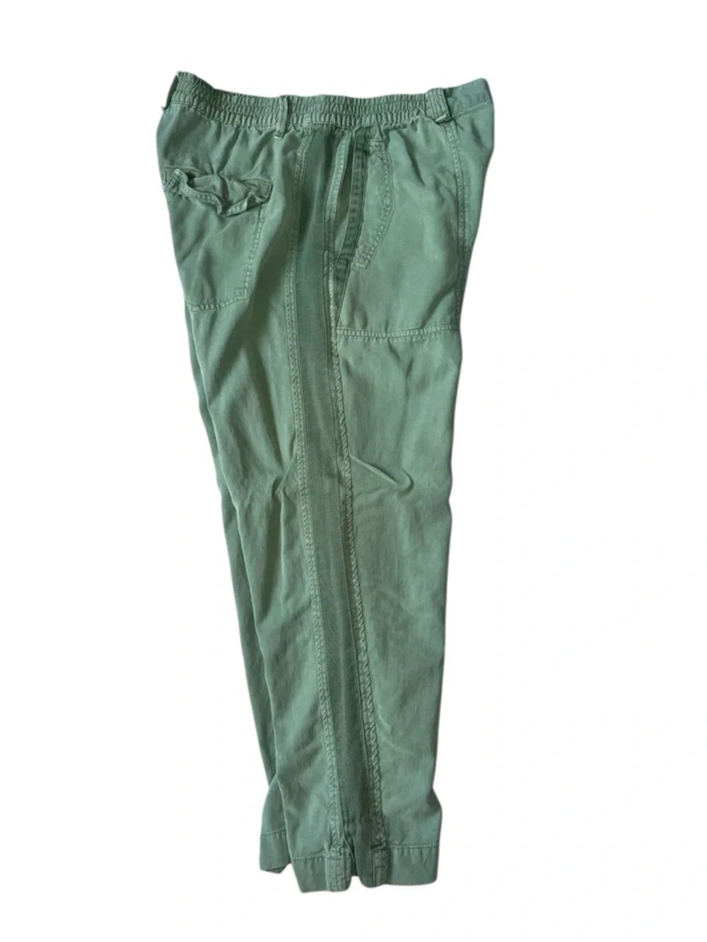 Zara Green High-Waist Tie-Belt Trousers size XL